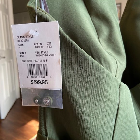 Olive Green Vera Wang Dress- Size 6 - Picture 4 of 5